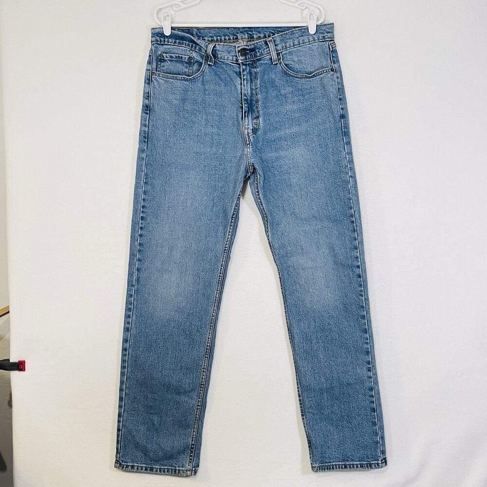 Levi’s 505 Jeans 36x32 Denim Stretch Medium Blue Relaxed Staight Leg 5-Pocket